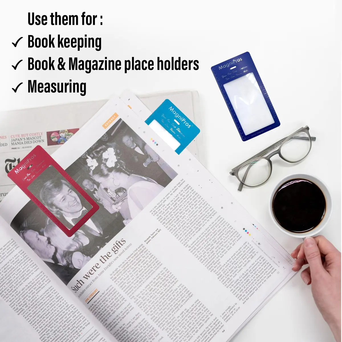 MagniPros Premium 3X (300%) Page Magnifying Fresnel Lens 4.5" x 7" | Ideal for reading small prints & low vision aids - view 5
