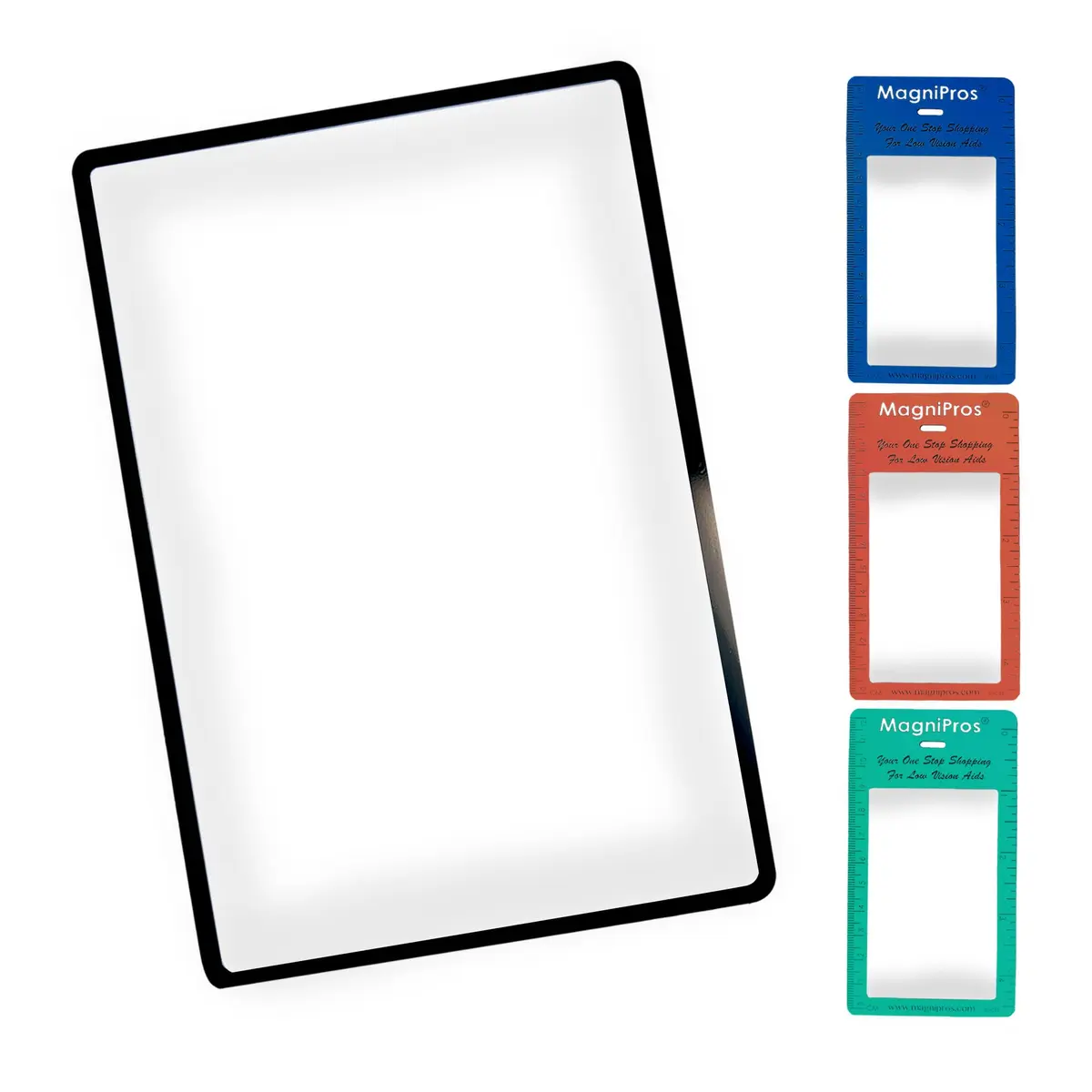 MagniPros Premium 3X (300%) Page Magnifying Fresnel Lens 4.5" x 7" | Ideal for reading small prints & low vision aids - main product image