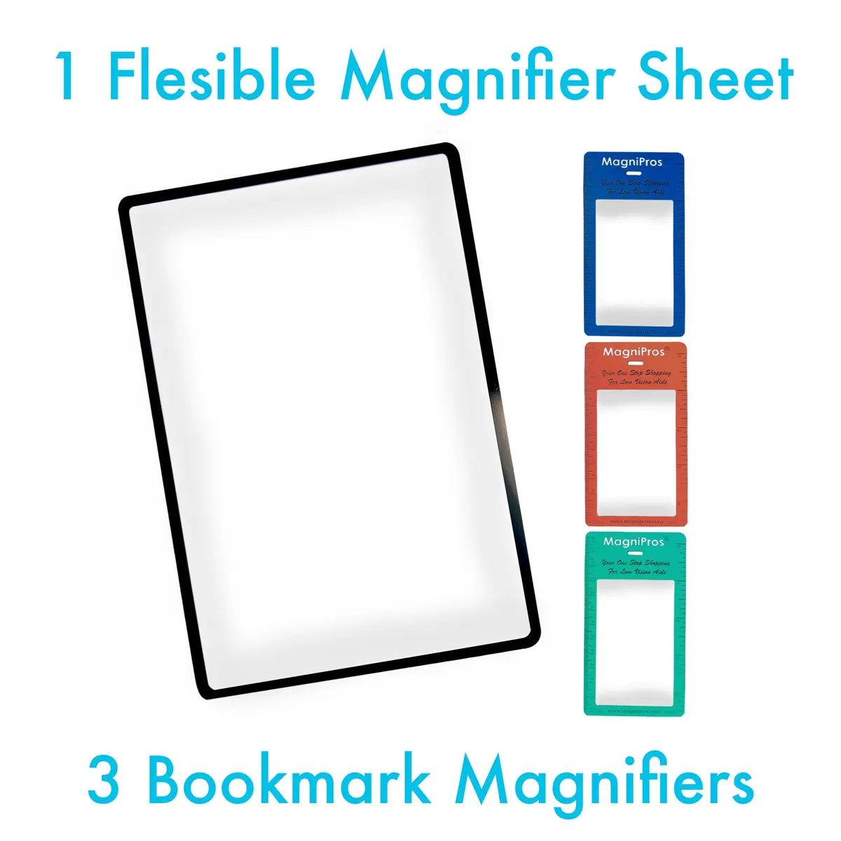 MagniPros Premium 3X (300%) Page Magnifying Fresnel Lens 4.5" x 7" | Ideal for reading small prints & low vision aids - view 2