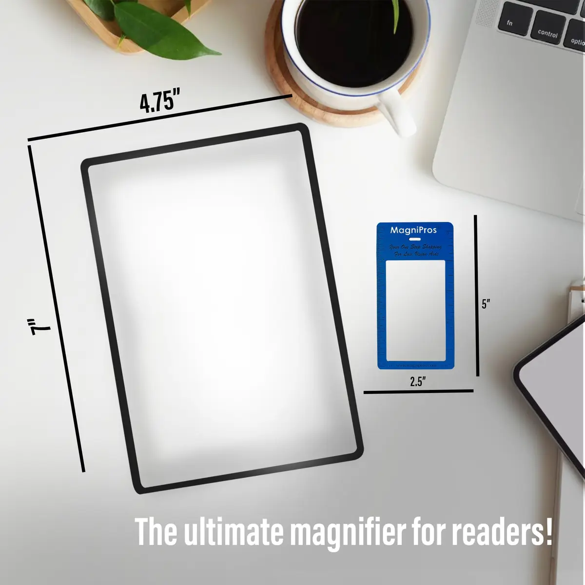 MagniPros Premium 3X (300%) Page Magnifying Fresnel Lens 4.5" x 7" | Ideal for reading small prints & low vision aids - view 3