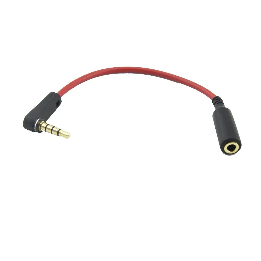 Seadream 6 inch 4-Pole 3.5mm Male Right Angle to Female Stereo Audio Cable for Beats, iPhone, Dr. Dre Studio | Premium Quality, 6-inch - main product image
