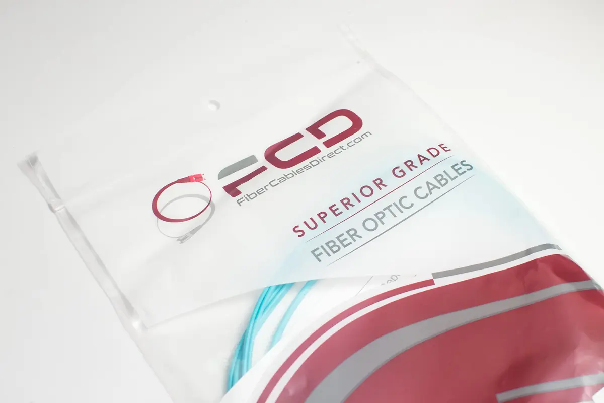 FCD 0.5M OM4 LC-LC Fiber Patch Cable | 10Gb Duplex Multimode, 50/125µm, Aqua Jacket - view 4