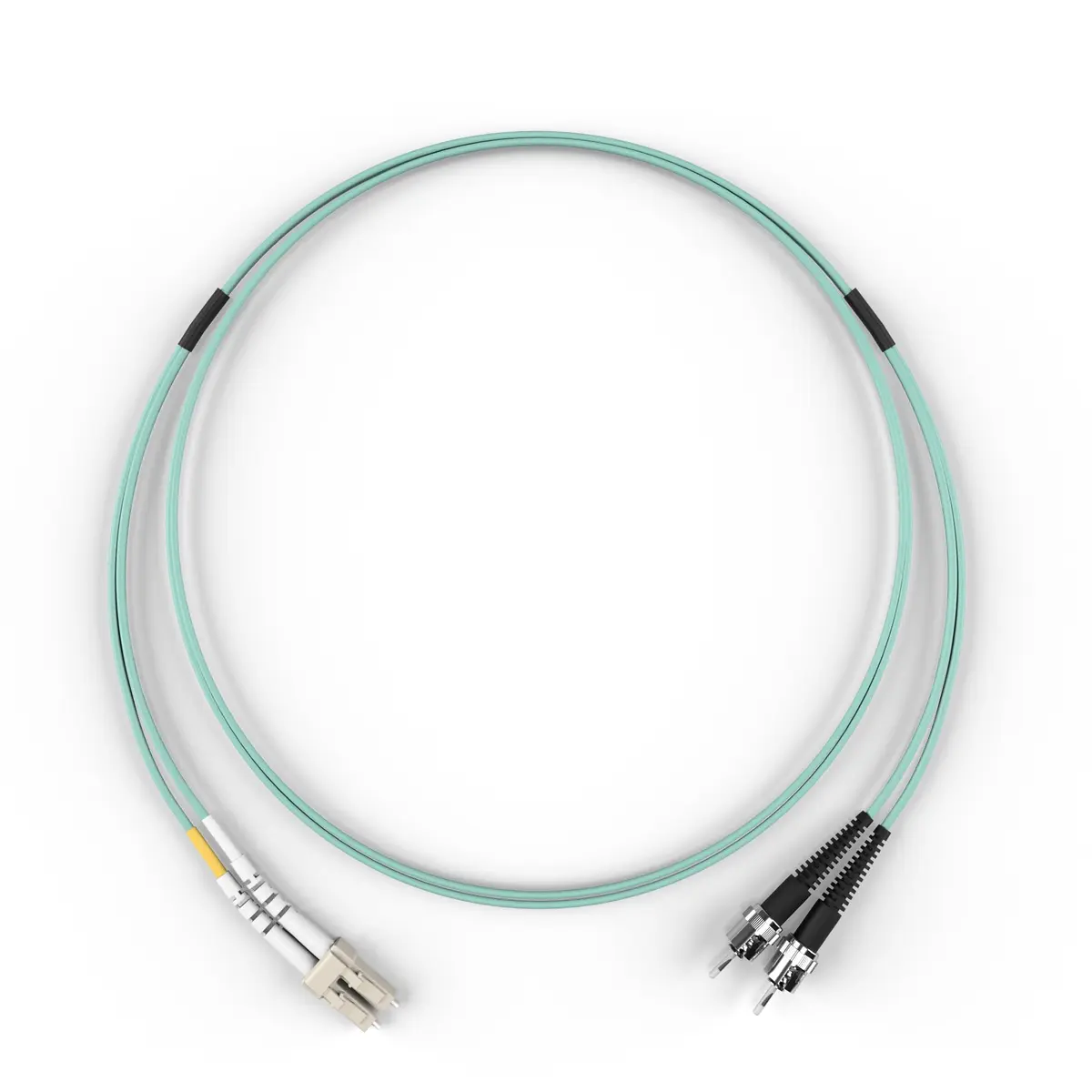 FCD LC-ST OM4 Fiber Patch Cable - 0.5M | 10Gb Duplex Multimode, 50/125µm, LC-ST Connectors - view 3