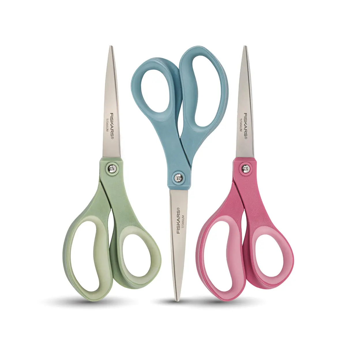 Fiskars 8” SoftGrip Titanium All Purpose Scissors for Office, 3-Pack | Heavy-Duty, Comfortable, Sharp - main product image