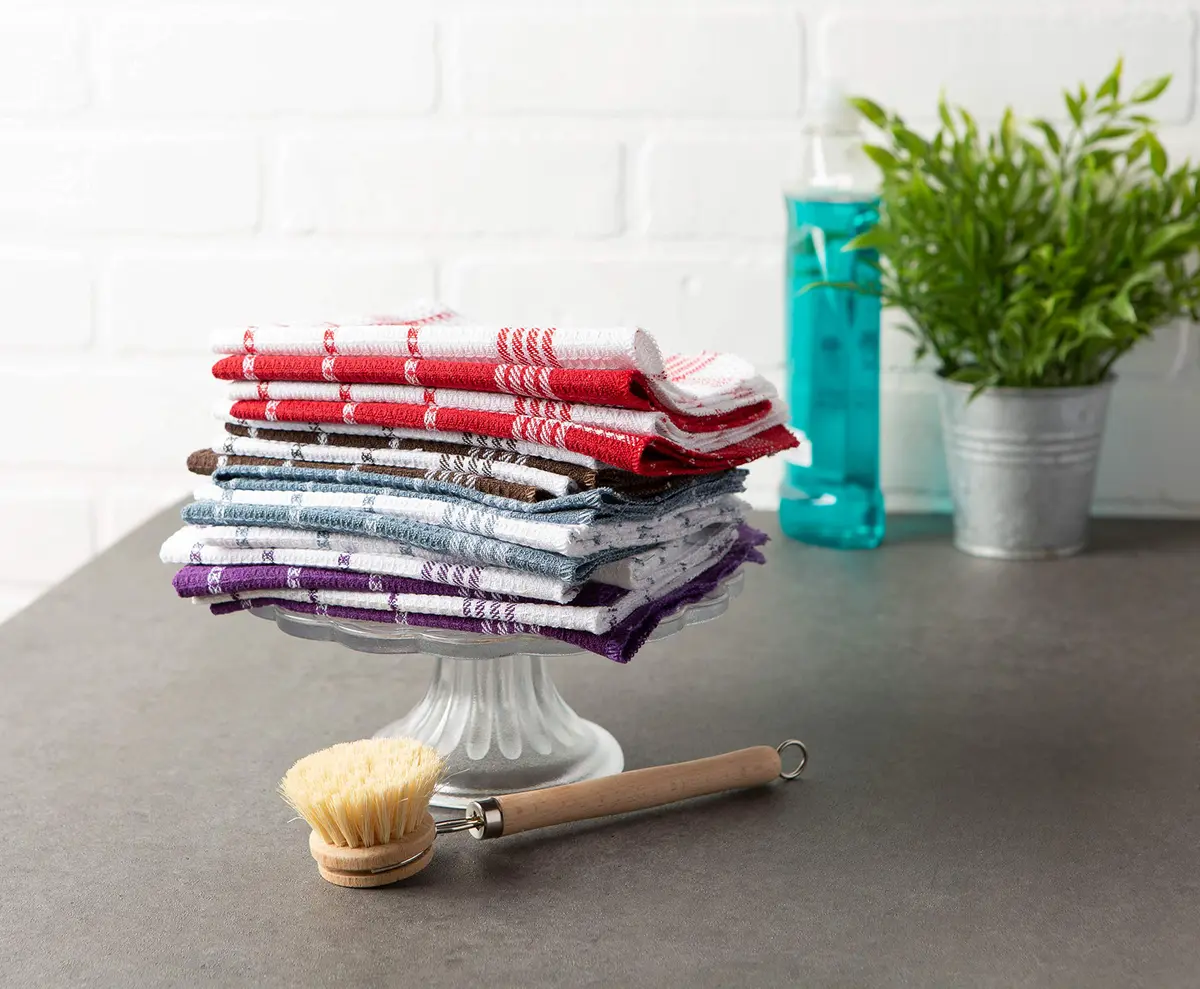 DII Waffle Weave Kitchen Collection Dishcloth Set 13x13" (33x33 cm) | Absorbent & Quick-Dry Cotton - view 5