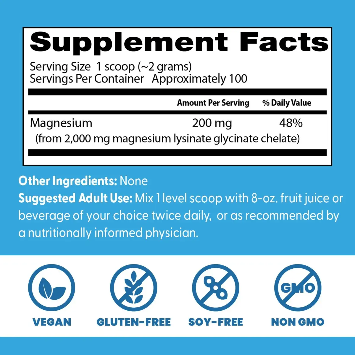 Doctor's Best High Absorption Magnesium Glycinate Powder 200g (7.1 Oz) | Vegan, Gluten-Free, Non-GMO Supplement for Sleep & Energy - view 2