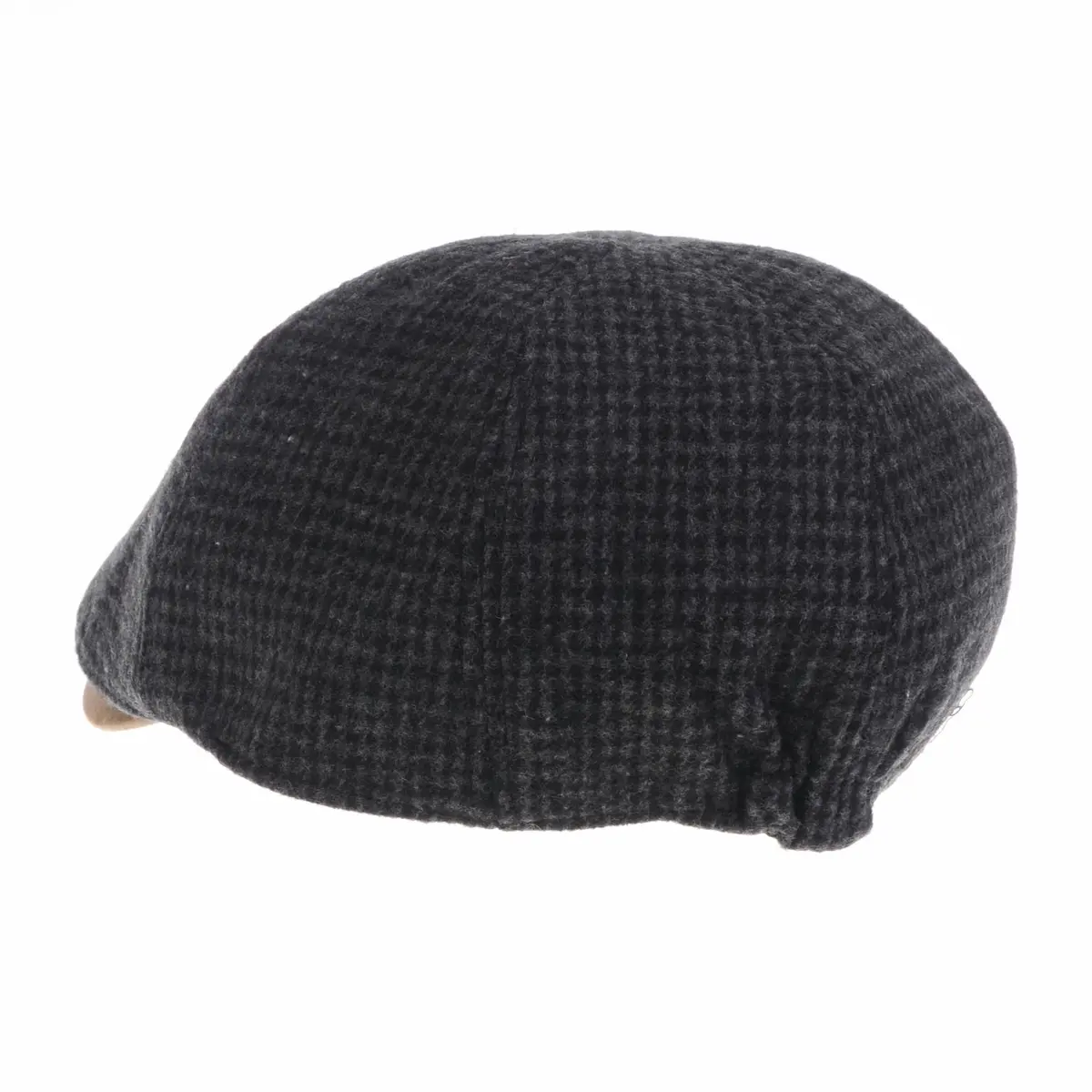 WITHMOONS Tweed Newsboy Hat Faux Leather Brim | Grey Wool Flat Cap for Men - view 3