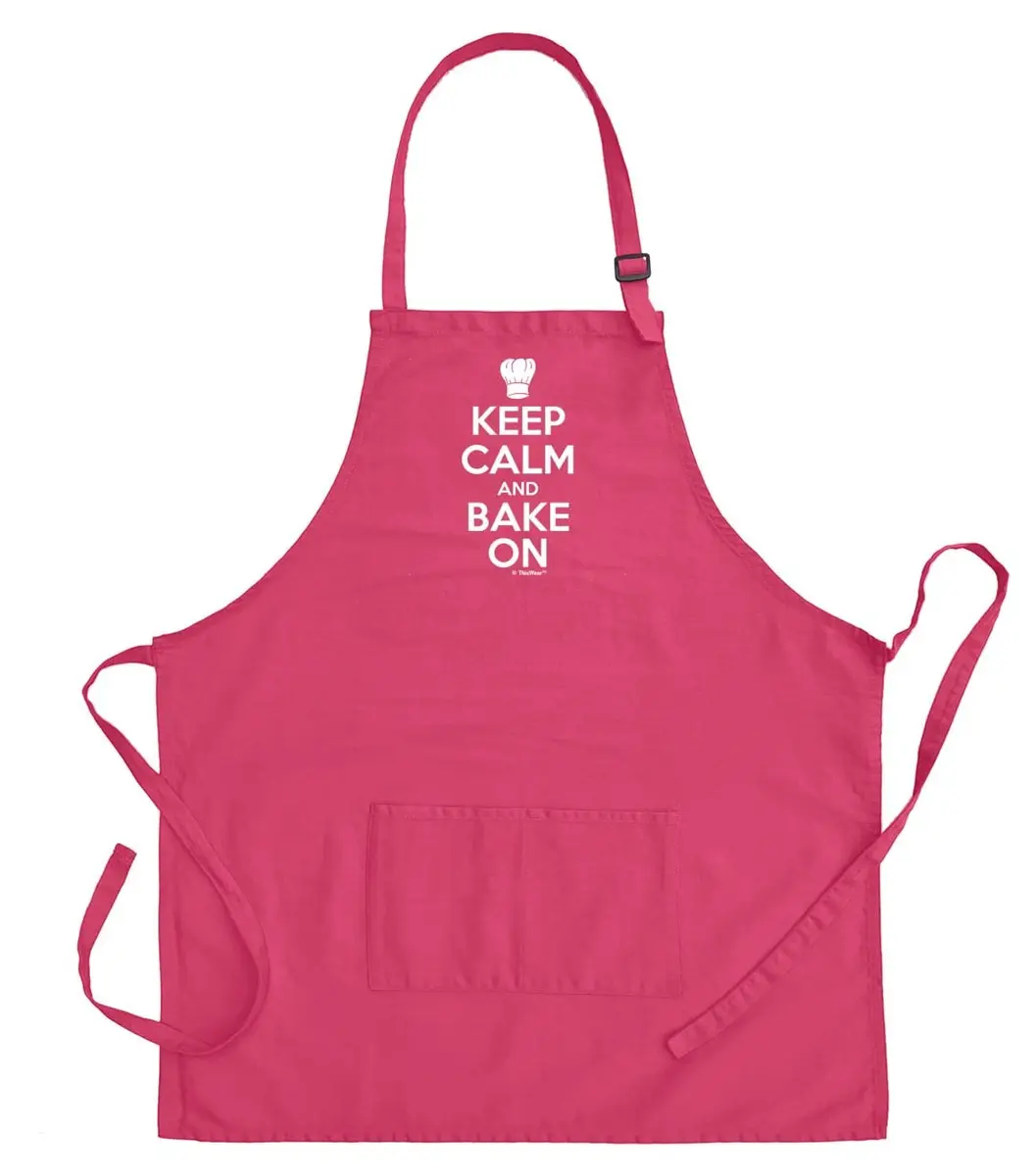 ThisWear Keep Calm Bake On Apron - Heliconia | Durable Cotton Apron for Baking & Cooking - main product image