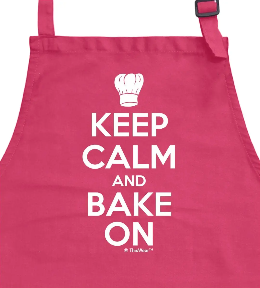 ThisWear Keep Calm Bake On Apron - Heliconia | Durable Cotton Apron for Baking & Cooking - view 2