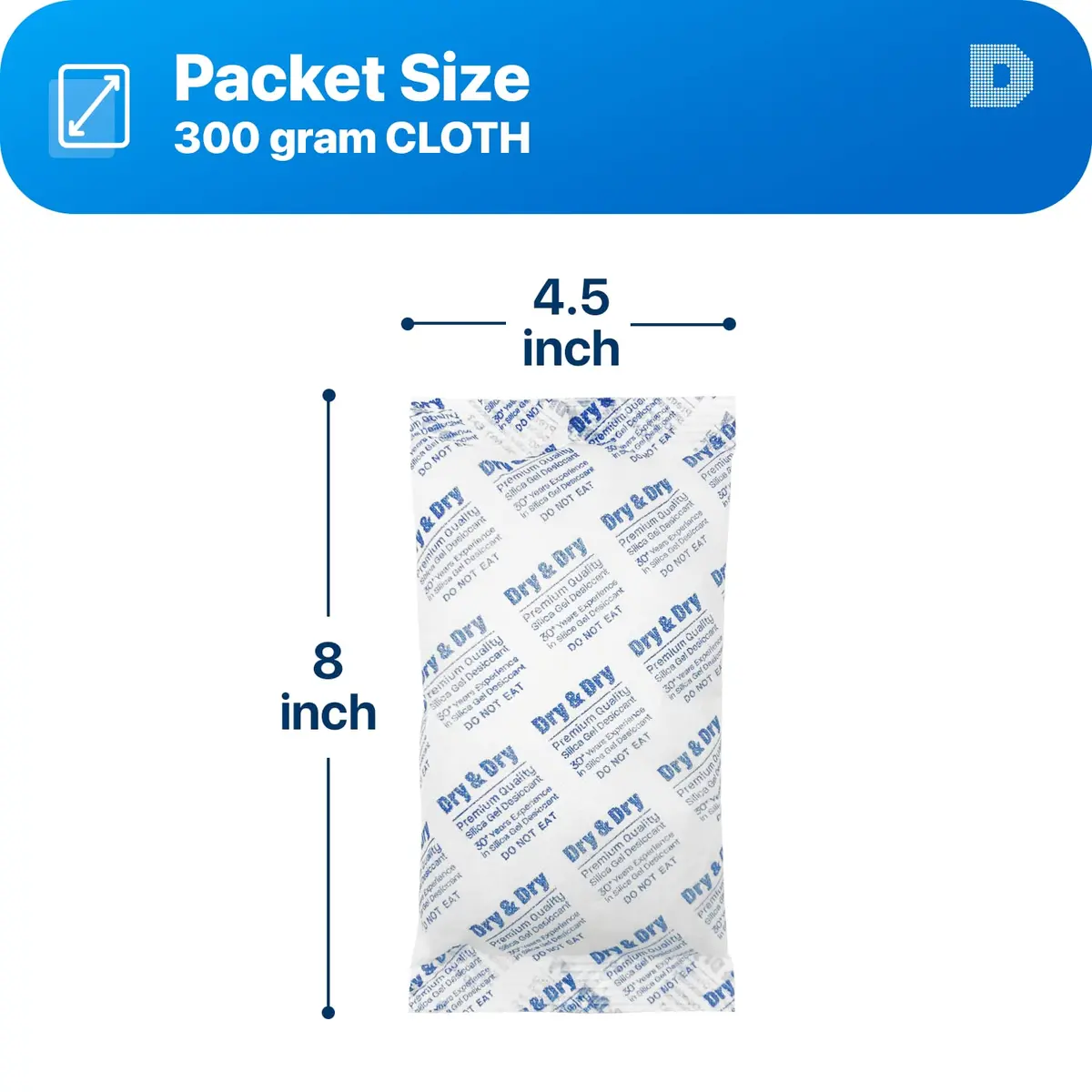 Dry & Dry Silica Gel Packets 300 Gram | Rechargeable Moisture Absorbers for Food & Electronics - view 6