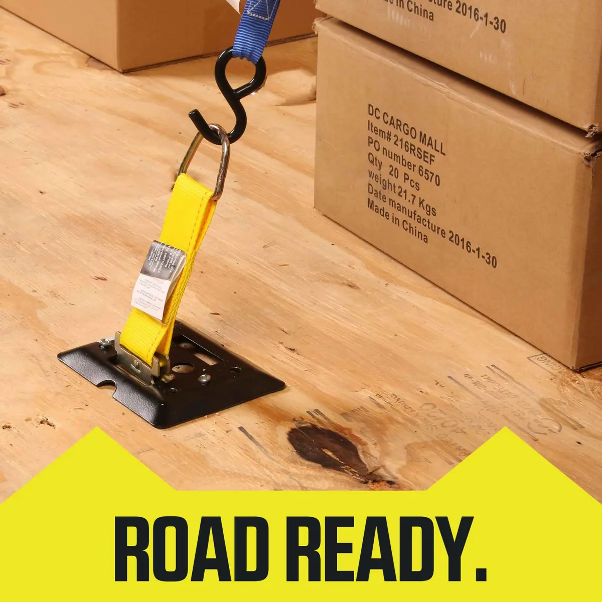 DC Cargo Mall E-Track Rope Tie-Offs, 2" x 6" Tie Down Straps - 10 Pack, with D Ring (3000Lbs Break Strength), E Tack Accessories for Load Securement in Pickups, Trailers, Trucks, Boats, Vans, Cars - view 5