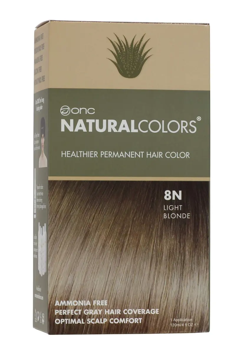 ONC NATURALCOLORS 8N Light Blonde Hair Dye 120 mL | Organic, Ammonia-Free, Gray Coverage - main product image