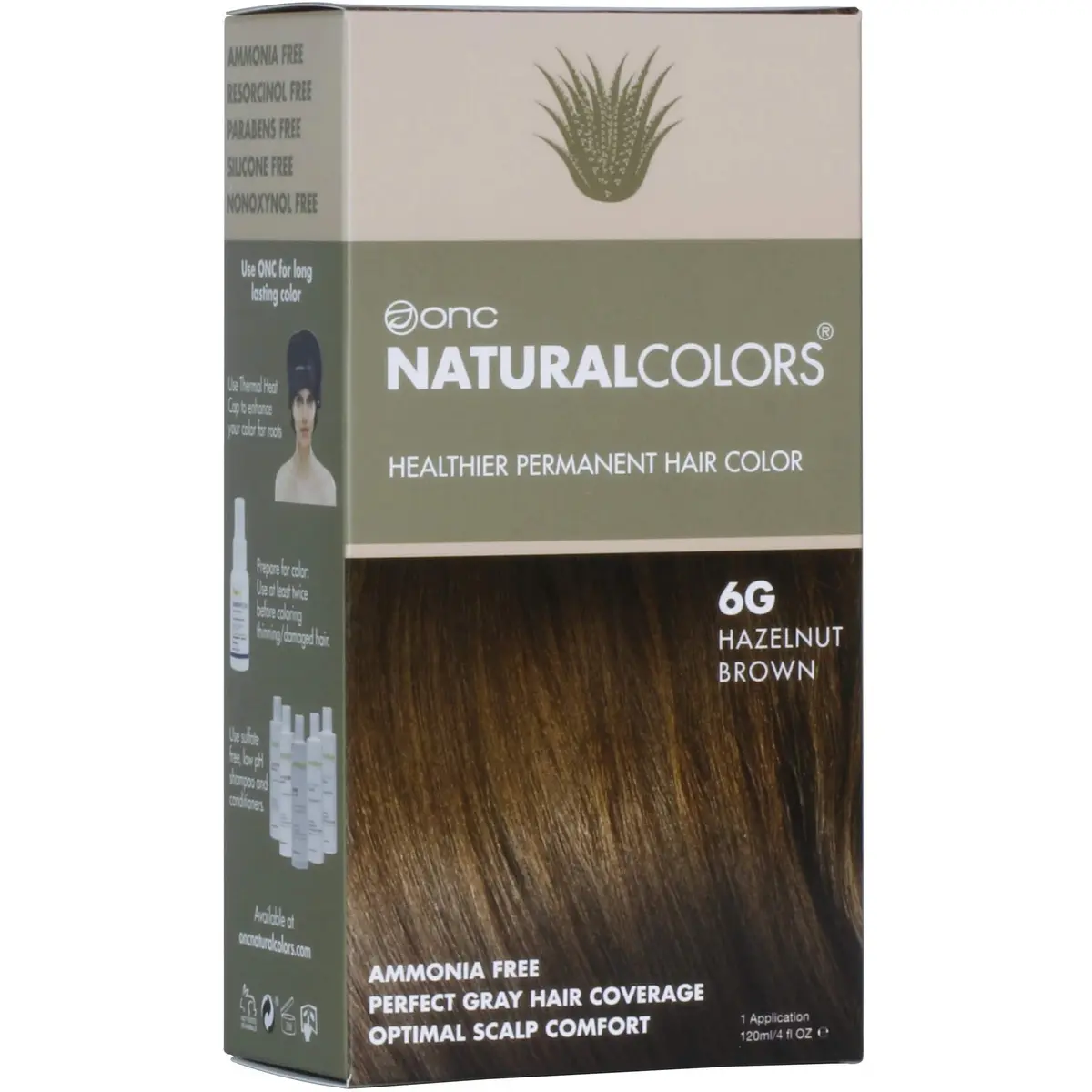 ONC NATURALCOLORS Hazelnut Brown 4 fl. oz. | Heat Activated Organic Hair Dye, 100% Gray Coverage - main product image