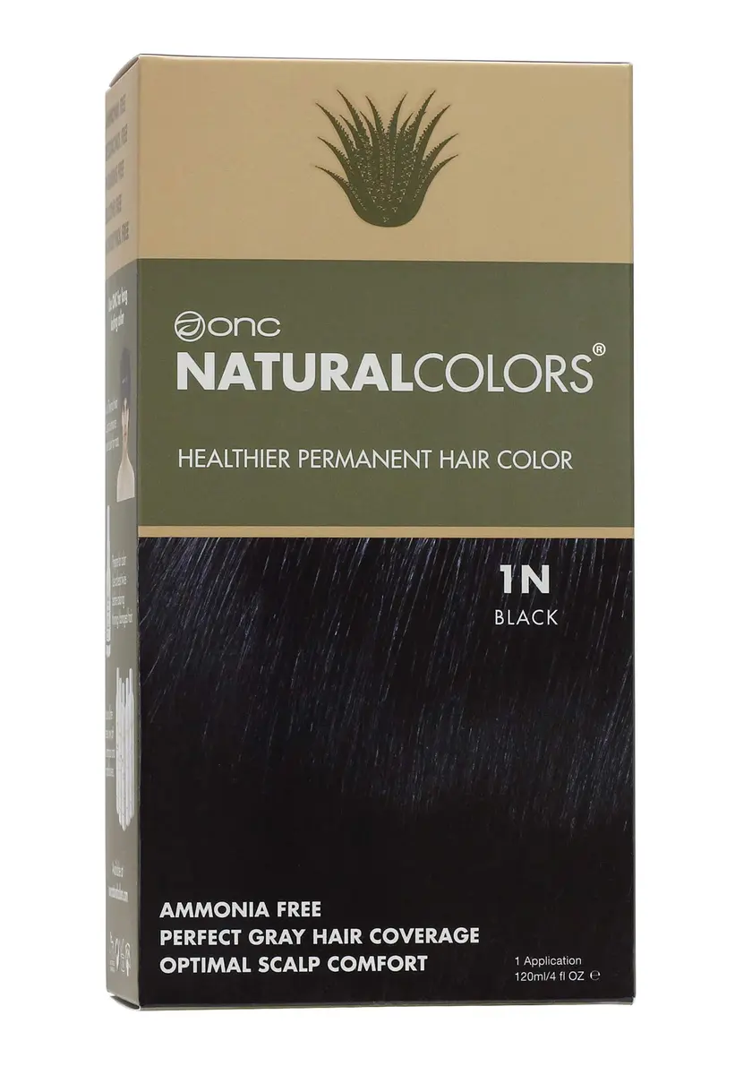 ONC NATURALCOLORS 1N Black Hair Dye 120mL | Organic, Ammonia-Free, Gray Coverage - main product image
