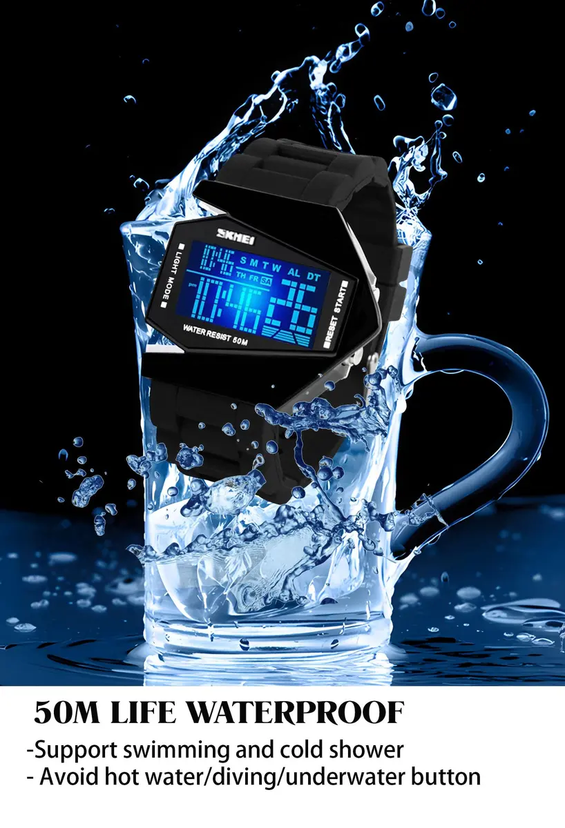 Gosasa Men Sports Military Watch 47mm Digital LED Light Water-Resistant (Black) - view 5