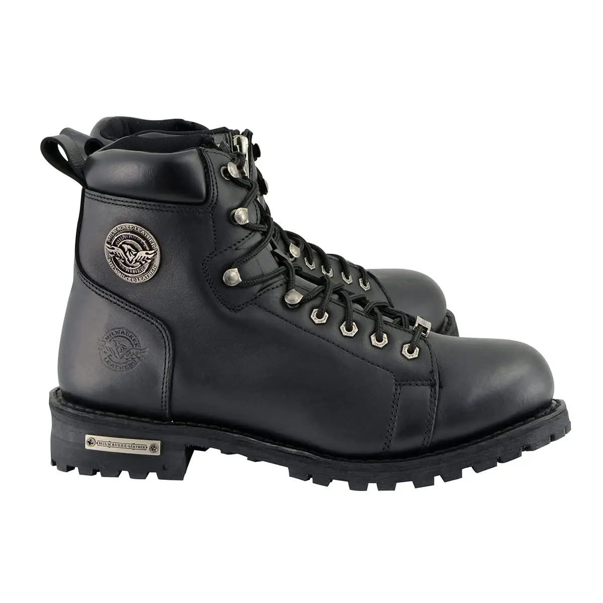 Milwaukee Leather Men's Black Leather Motorcycle Boots with Side Zipper | Waterproof & Durable (70-120 chars) - view 7