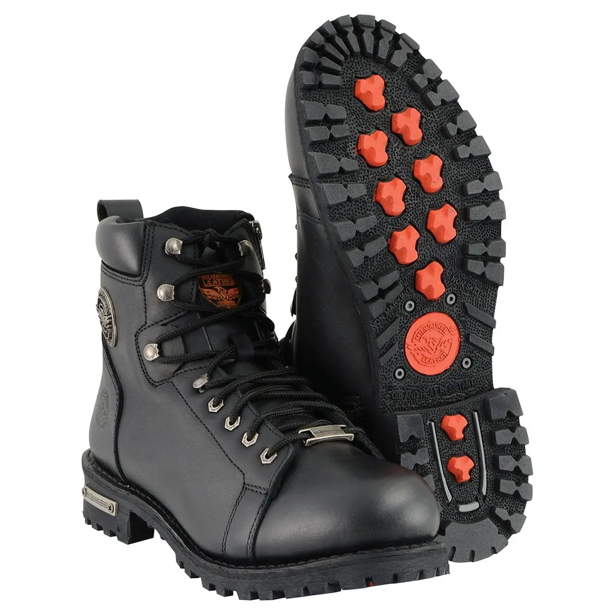 Milwaukee Leather Men's Black Leather Motorcycle Boots with Side Zipper | Waterproof & Durable (70-120 chars) - view 8