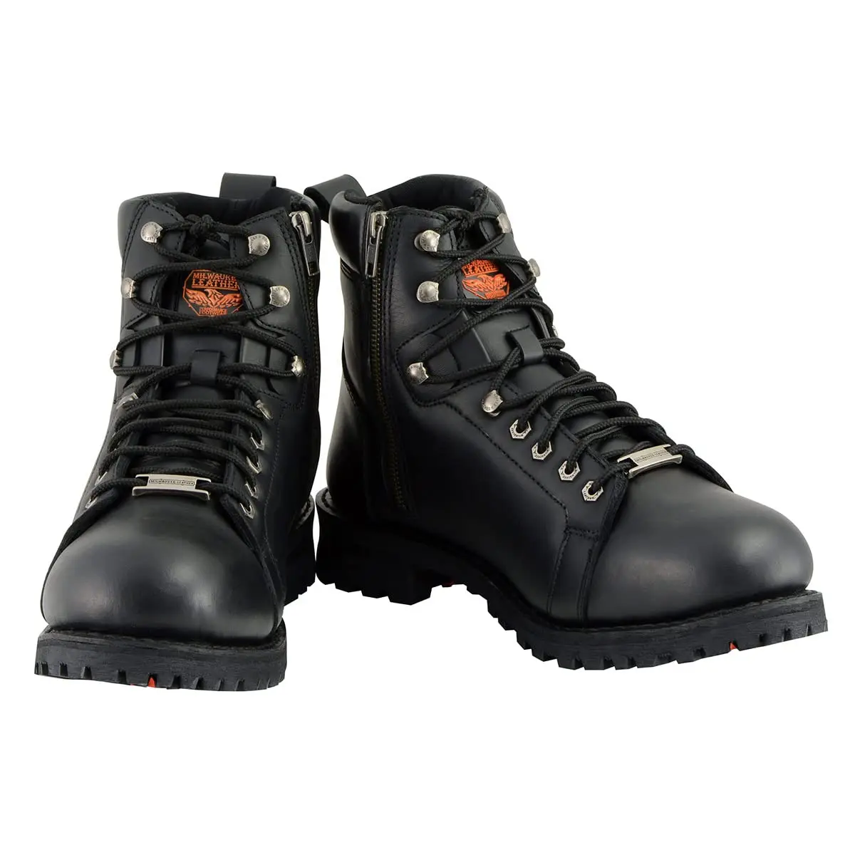 Milwaukee Leather Men's Black Leather Motorcycle Boots with Side Zipper | Waterproof & Durable (70-120 chars) - view 2