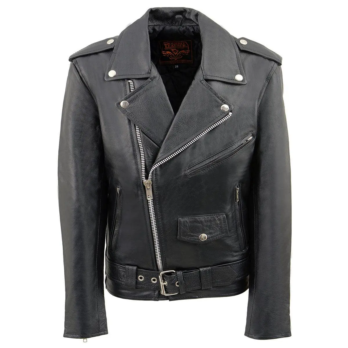 Milwaukee Leather Boys' Motorcycle Jacket Size 34 | Classic Black Leather Youth Riding Gear - view 6