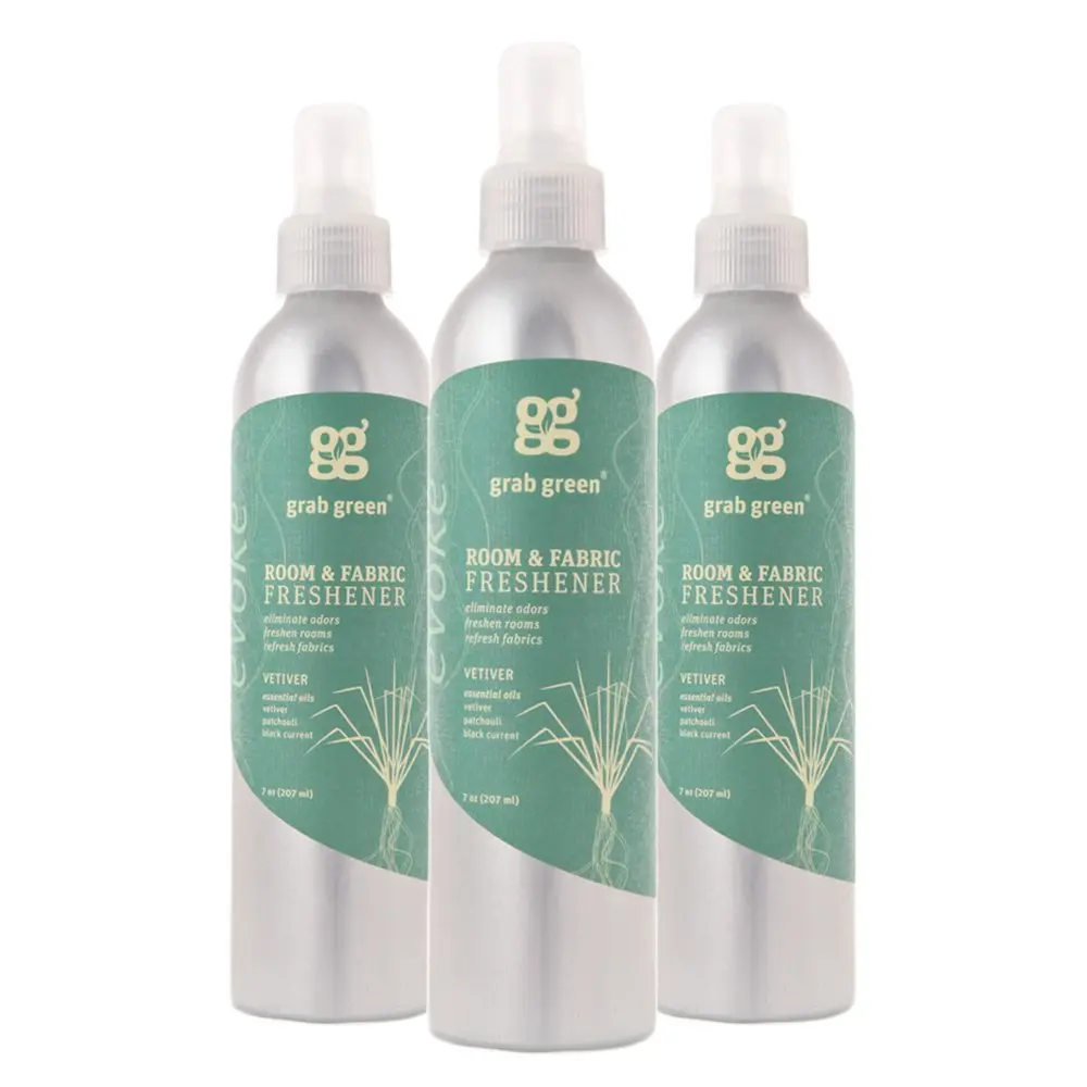 Grab Green Room and Fabric Freshener Spray, Vetiver, 21 Ounce | Natural Odor Neutralizer for Fabrics & Air - main product image