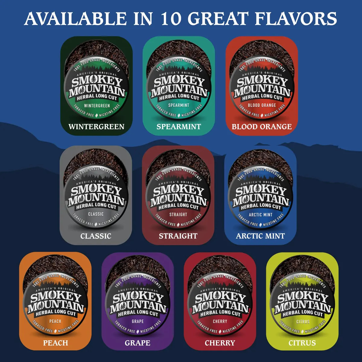 Smokey Mountain Herbal Long Cut Arctic Mint, 5 Can Box | Tobacco-Free, Nicotine-Free Herbal Snuff Alternative - view 8