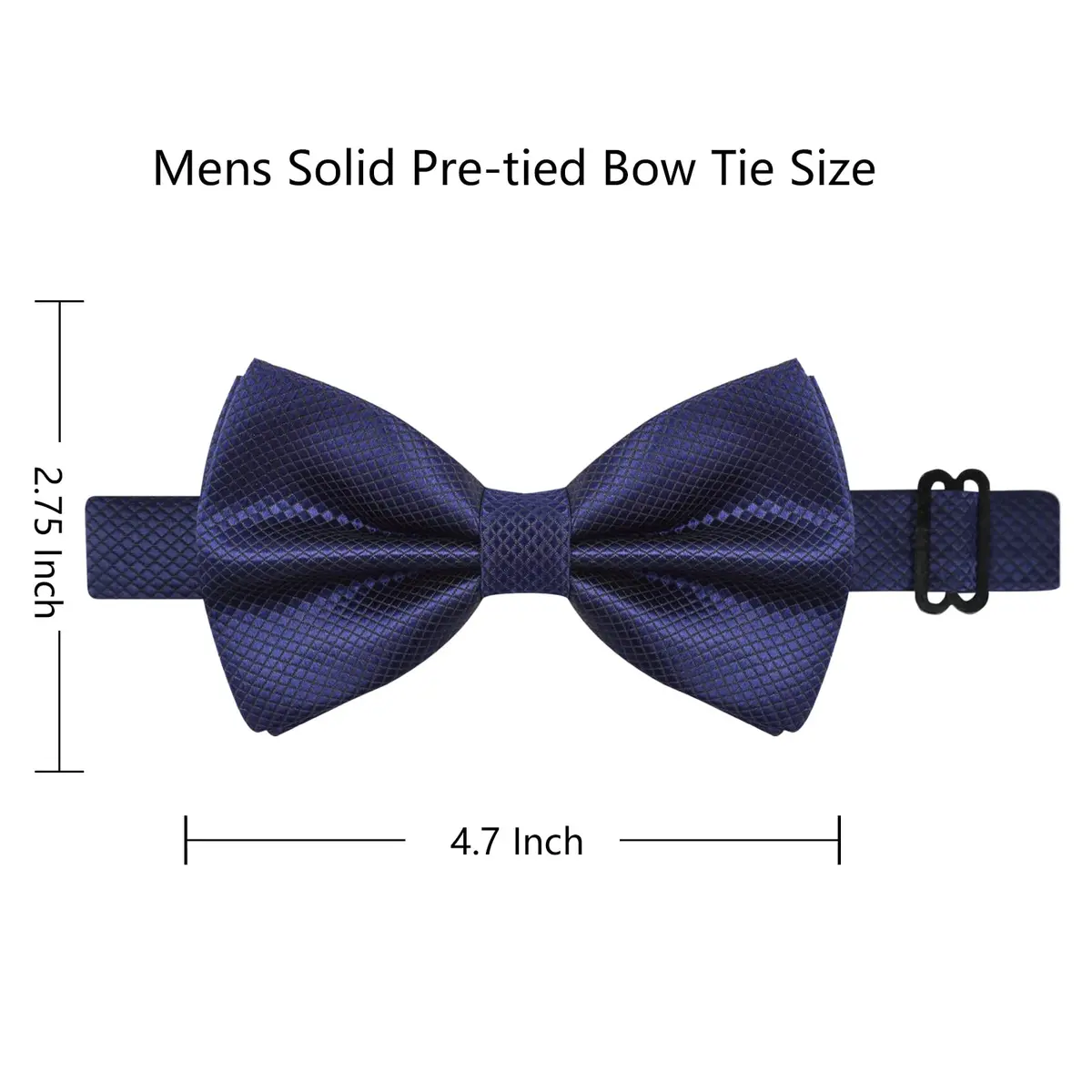 Alizeal Mens Solid Mini Squares Formal Bow Tie 4.72in Wide | Adjustable Polyester Accessory - view 2