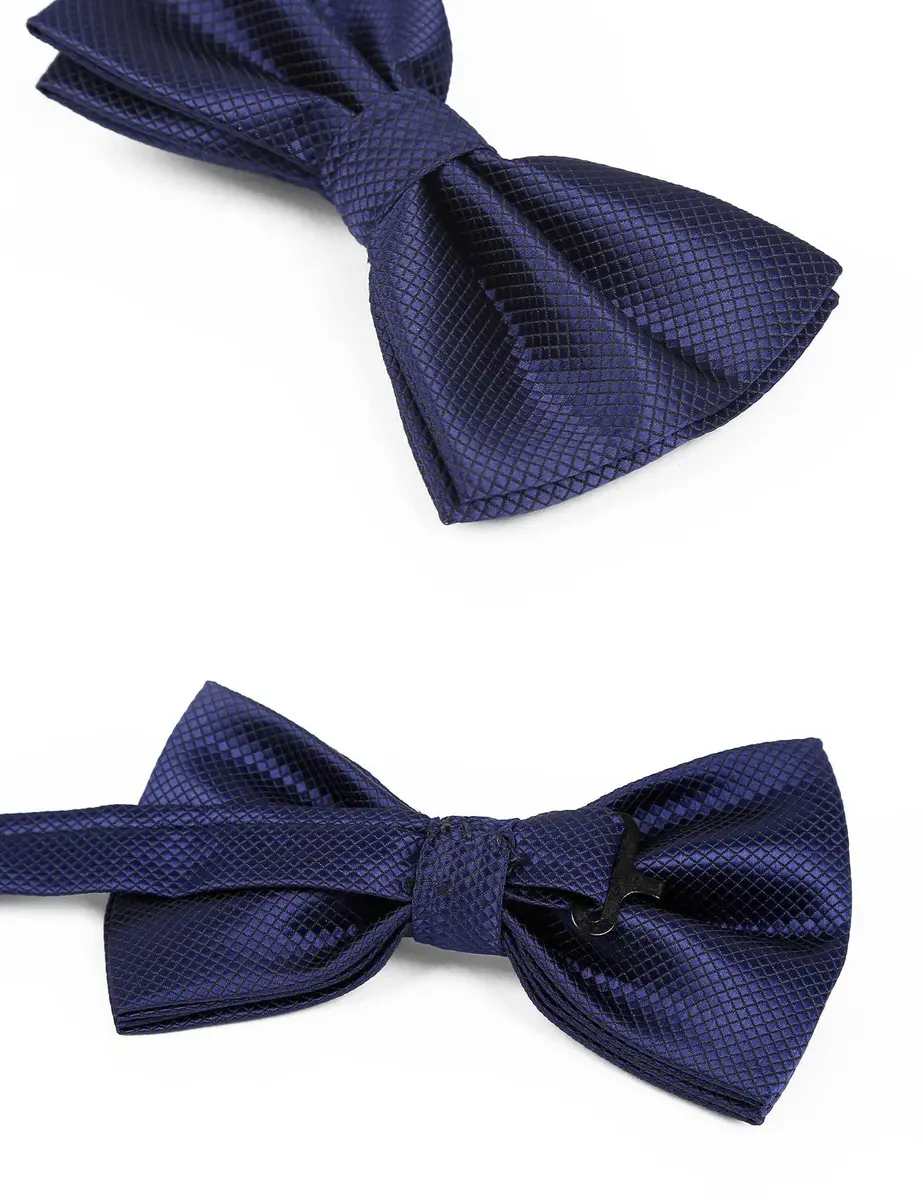 Alizeal Mens Solid Mini Squares Formal Bow Tie 4.72in Wide | Adjustable Polyester Accessory - view 3