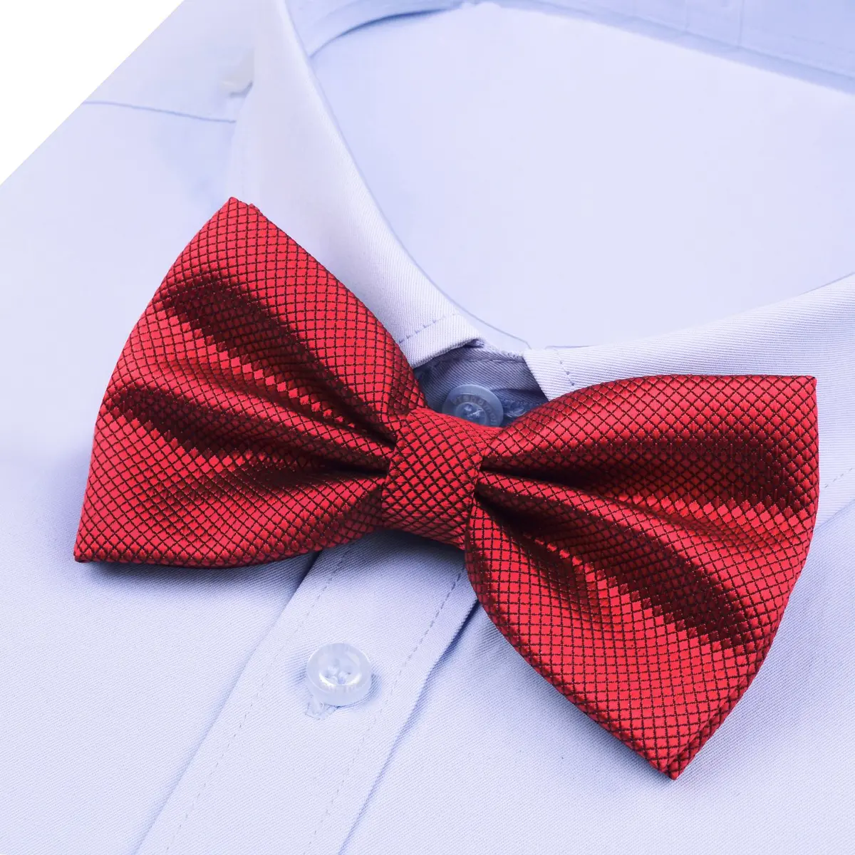 Alizeal Mens Solid Mini Squares Formal Bow Tie 12cm x 7cm Adjustable Neck 28-50cm - view 2