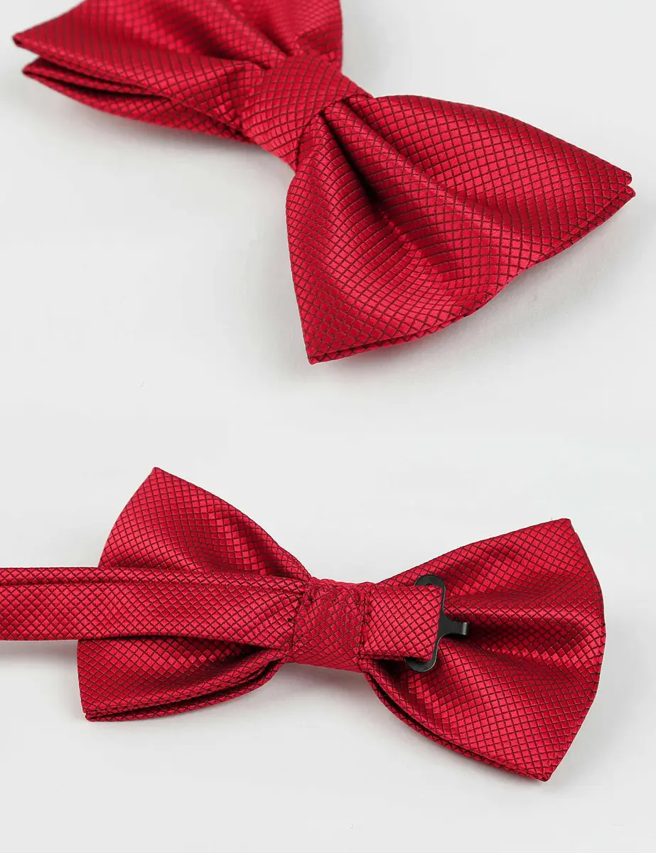 Alizeal Mens Solid Mini Squares Formal Bow Tie 12cm x 7cm Adjustable Neck 28-50cm - view 4