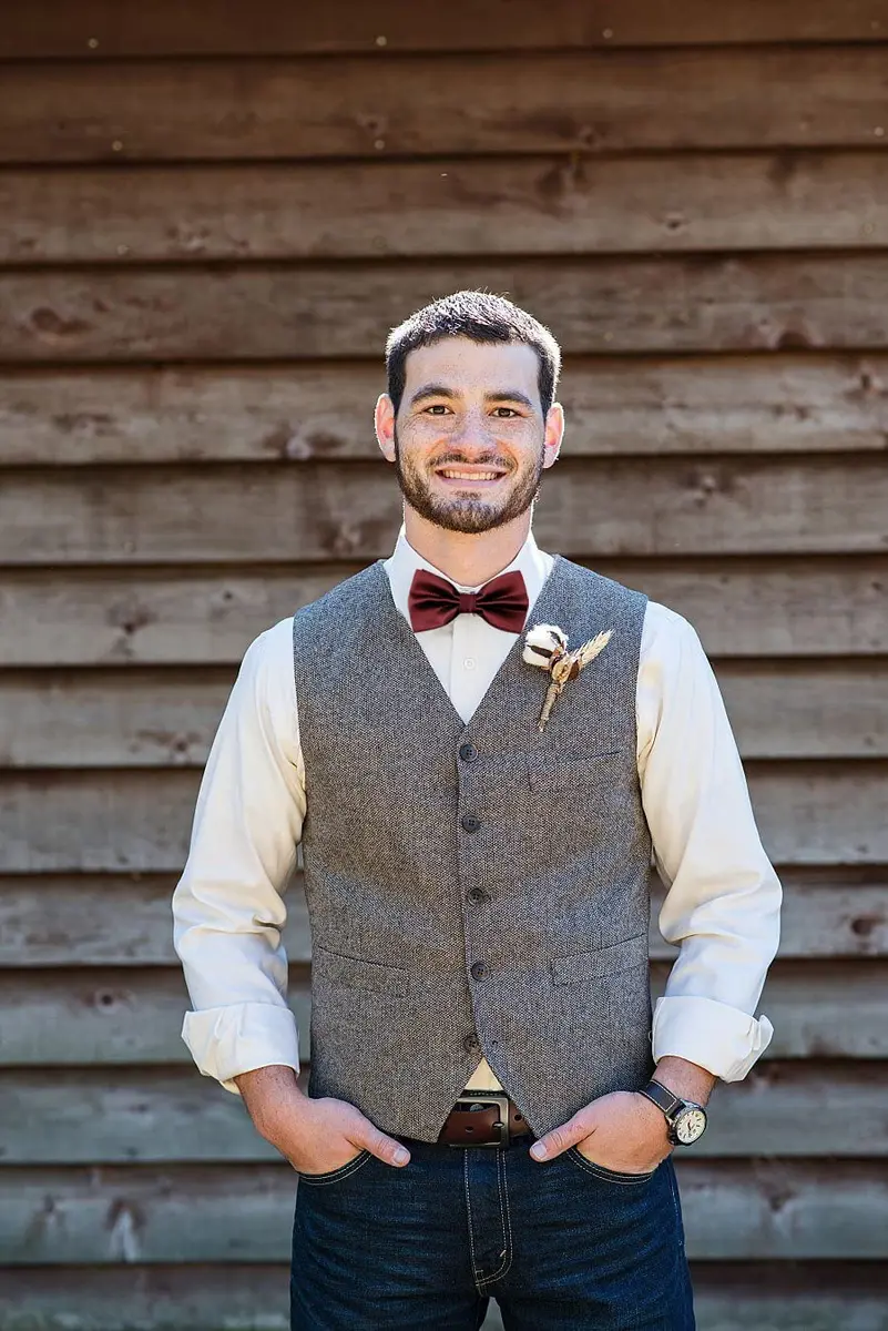 Alizeal Mens Solid Mini Squares Formal Bow Tie 12cm x 6cm | Adjustable Strap 28-52cm - view 5