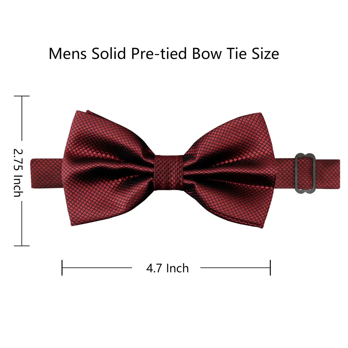 Alizeal Mens Solid Mini Squares Formal Bow Tie 12cm x 6cm | Adjustable Strap 28-52cm - view 2