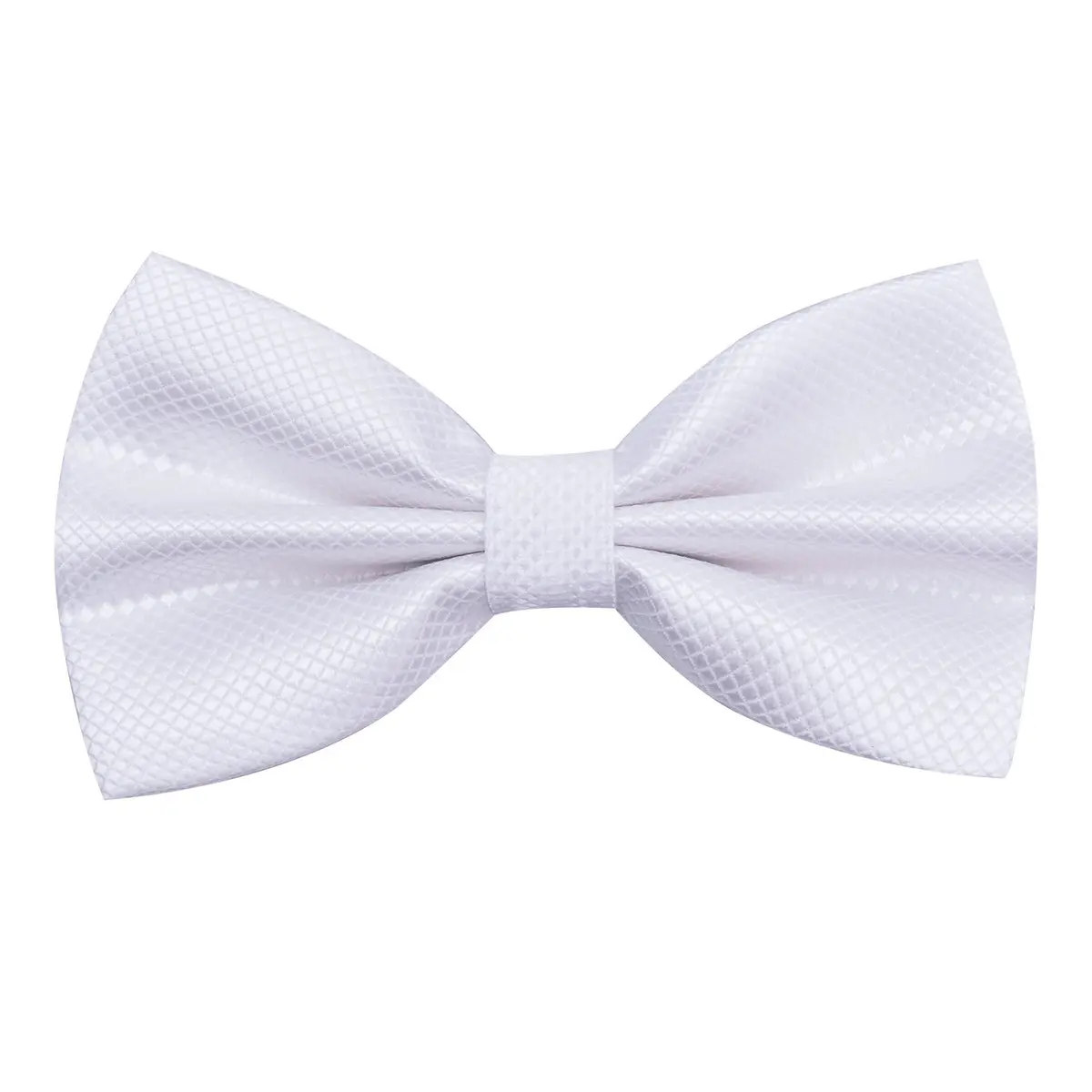 Alizeal Mens Solid Mini Squares Formal Banded Bow Ties (White) | Adjustable Strap, Wrinkle-Resistant - main product image