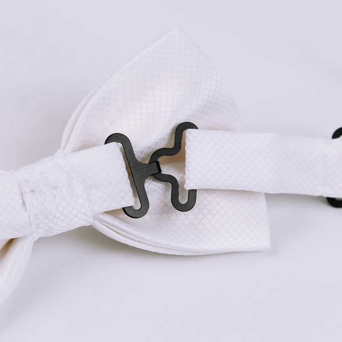 Alizeal Mens Solid Mini Squares Formal Banded Bow Ties (White) | Adjustable Strap, Wrinkle-Resistant - view 5