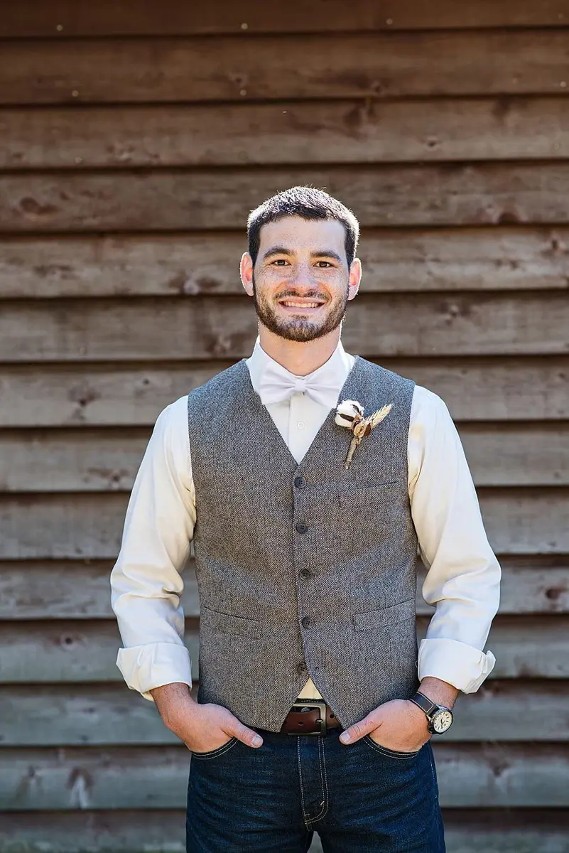 Alizeal Mens Solid Mini Squares Formal Banded Bow Ties (White) | Adjustable Strap, Wrinkle-Resistant - view 6