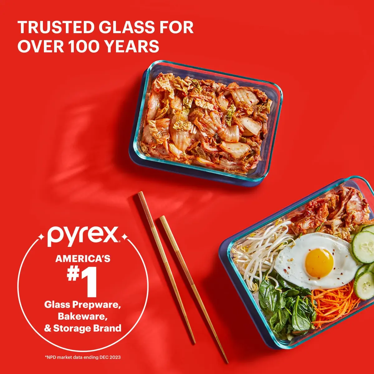 Pyrex Simply Store 7-Pack Glass Food Storage Containers Set with Lids 1.9L (7-Cup) | Airtight & Leak-Resistant for Kitchen & Pantry - view 6