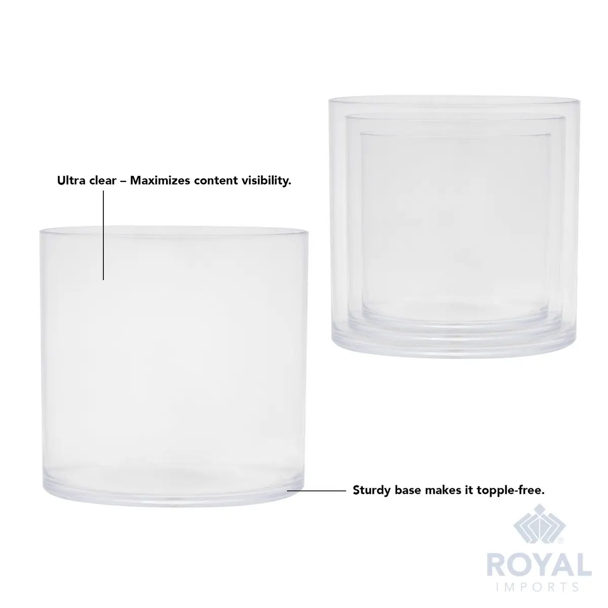 Royal Imports Acrylic Cylinder Flower Vase 5"x5" | Non-Breakable, Clear, Modern - view 3