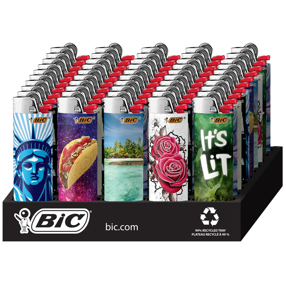BIC Pocket Lighter Special Edition Favorites Collection Assorted Designs 50 Count | Long-lasting, Child-Resistant, Unique Styles - main product image