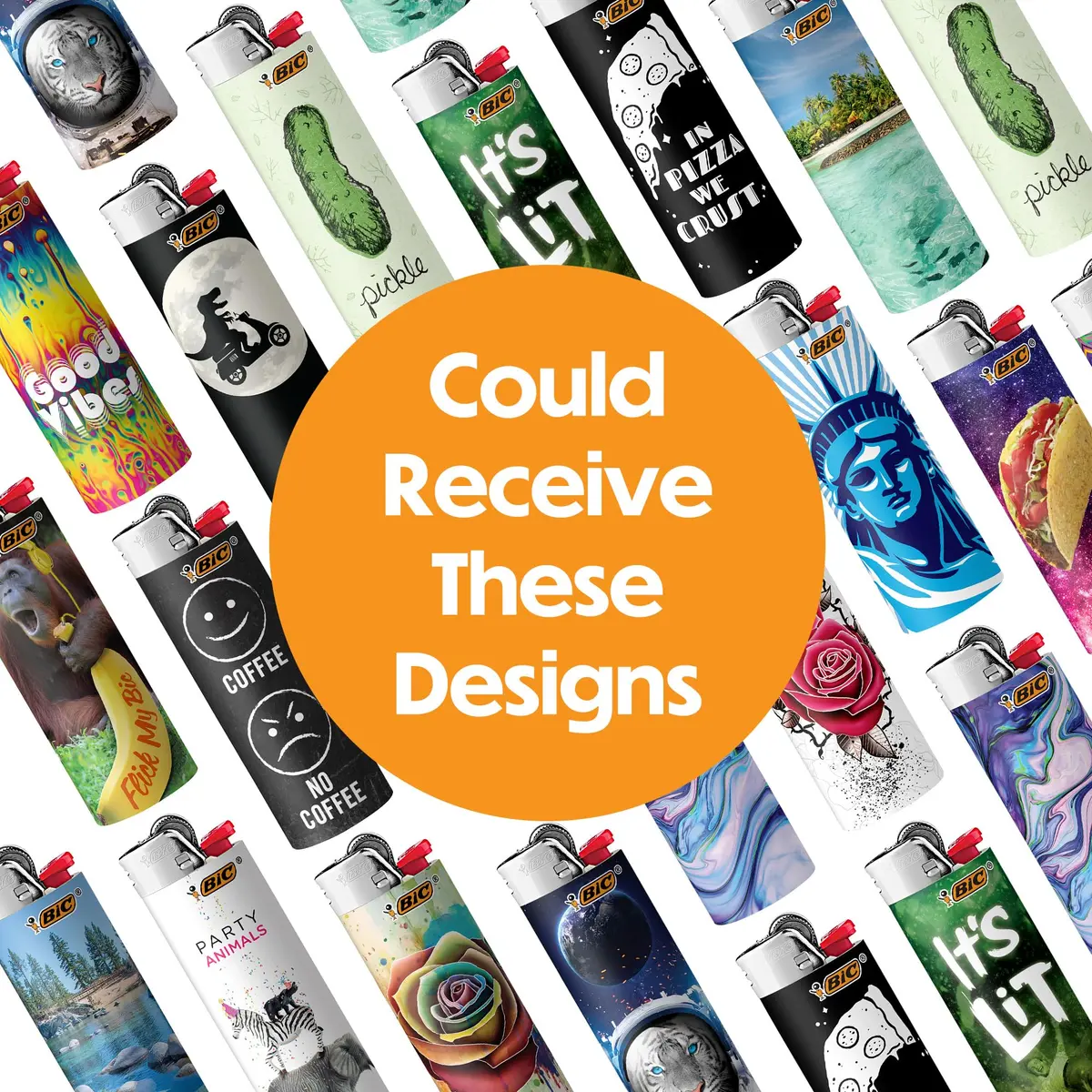 BIC Pocket Lighter Special Edition Favorites Collection Assorted Designs 50 Count | Long-lasting, Child-Resistant, Unique Styles - view 2