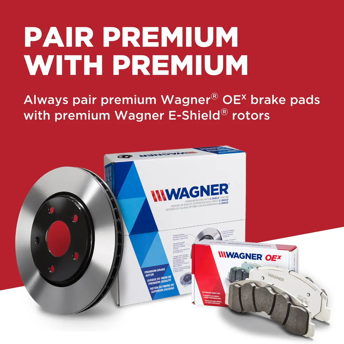 Wagner OEX785 Disc Brake Pad Set Premium Ceramic | Longer Life & Cooler Operation - view 6