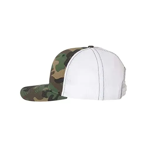 Richardson Unisex Green Camo/White Trucker Baseball Cap - One Size - view 3