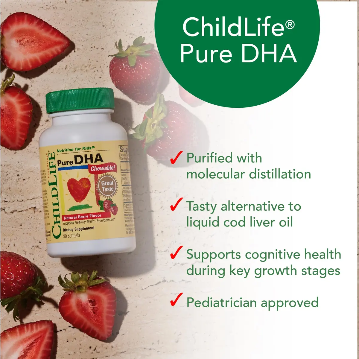 ChildLife Essentials Pure DHA for Kids, Berry, 90 Softgels (Pack of 3) | Supports Brain Growth & Focus - view 6