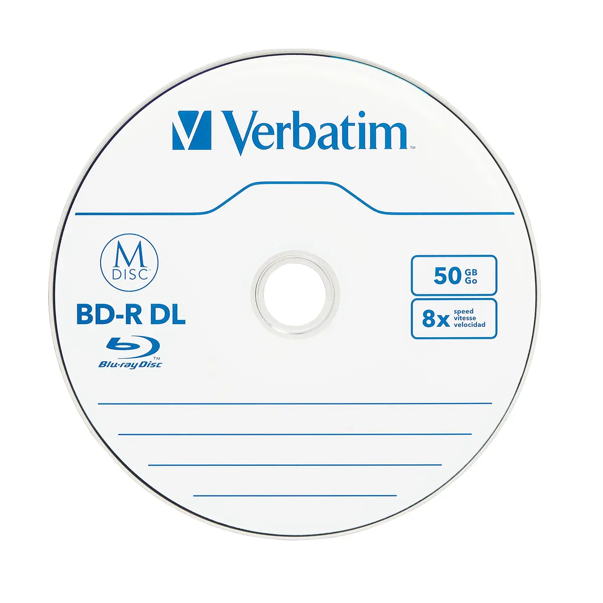 Verbatim M DISC BD-R DL 50GB 8X with Branded Surface | 25pk Spindle, White - view 2