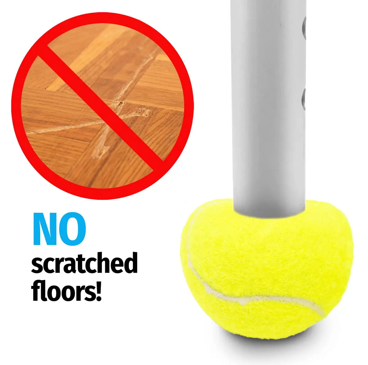 Top Glides Precut Walker Tennis Ball Glides - Yellow - 2 Pairs | Durable Rubber Replacement for Walkers - view 5
