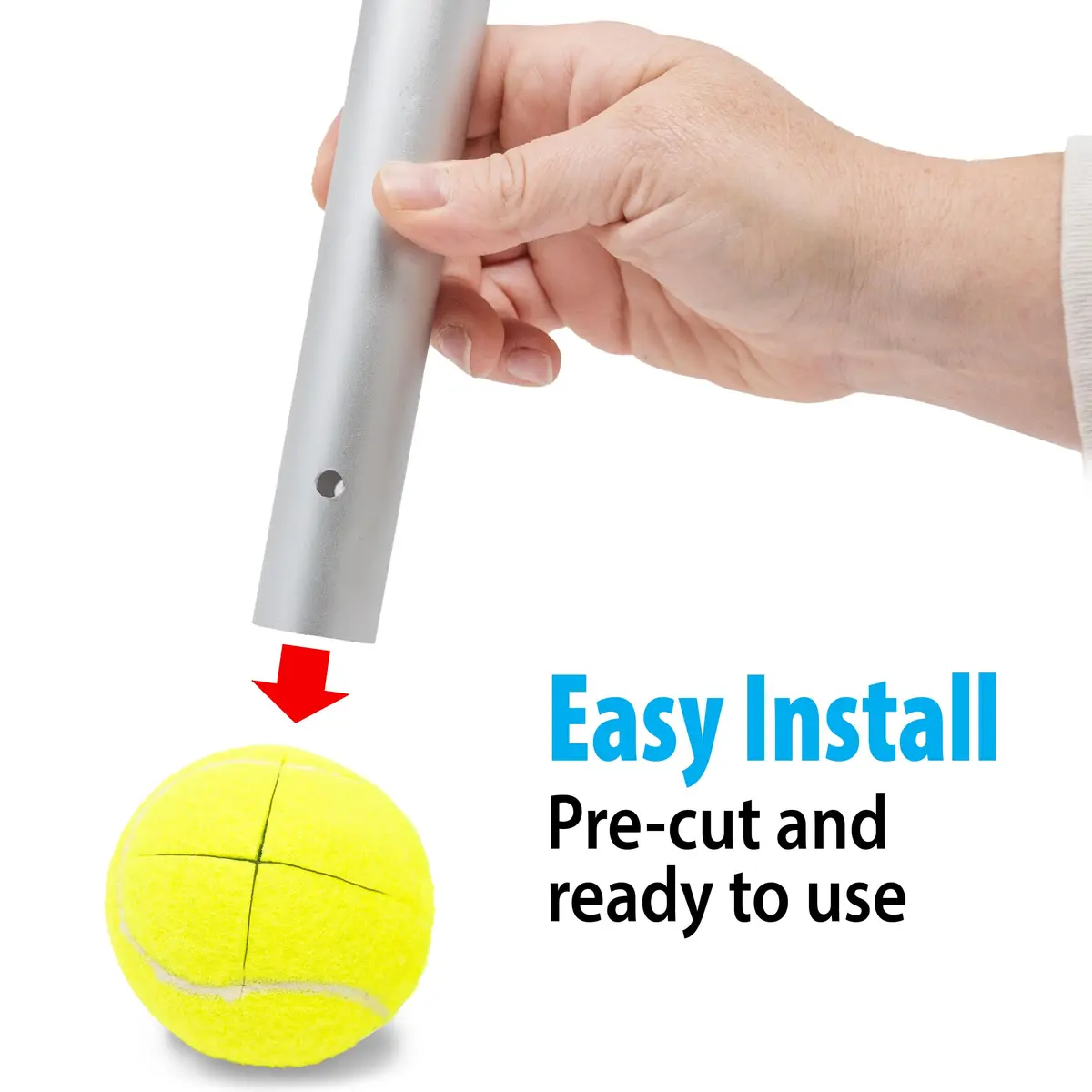 Top Glides Precut Walker Tennis Ball Glides - Yellow - 2 Pairs | Durable Rubber Replacement for Walkers - view 3