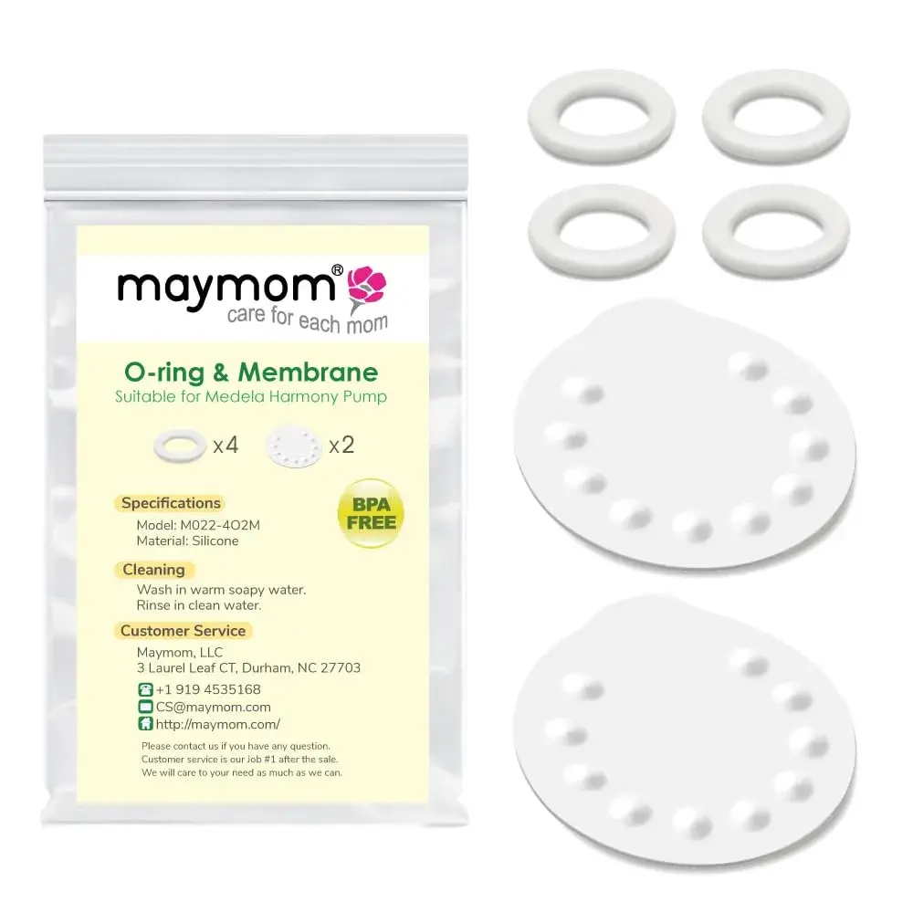 Maymom Replacement O-Rings & Membranes for Medela Harmony Manual Pump | 6 Count (4 O-Rings, 2 Membranes) - main product image