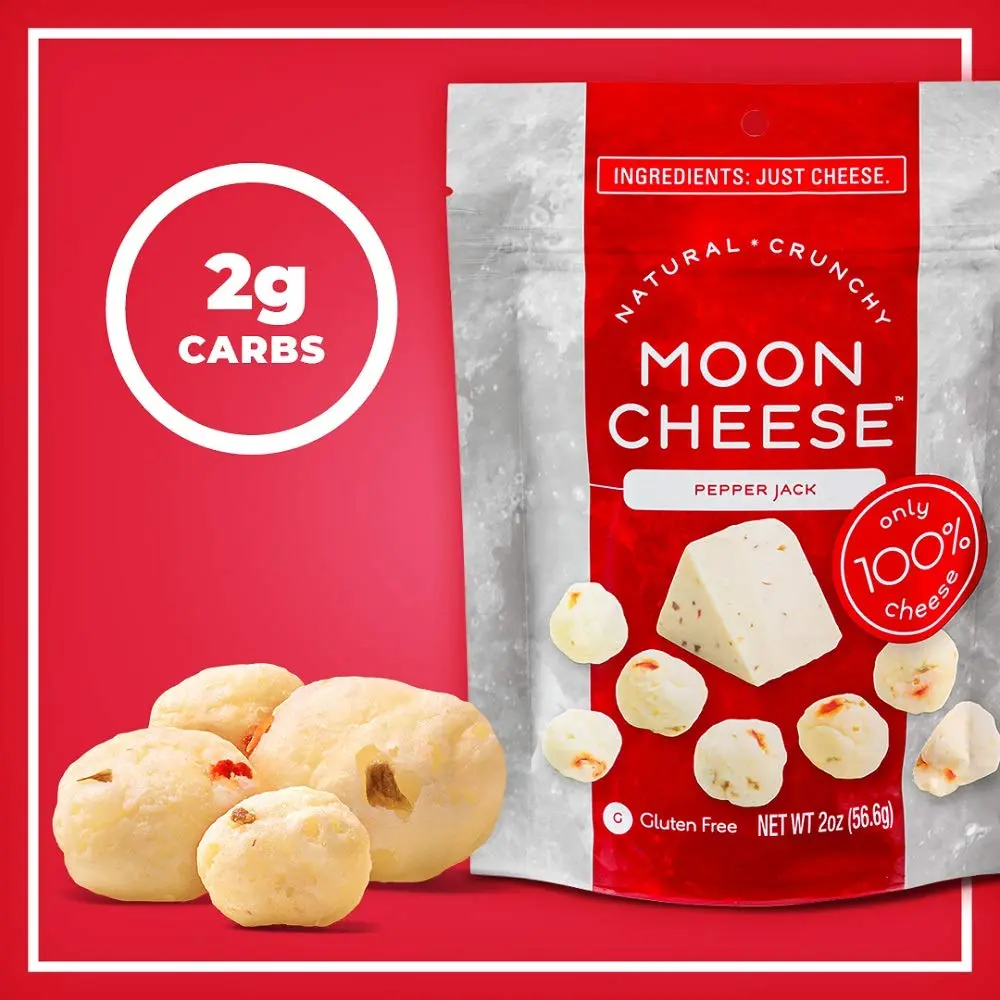 Moon Cheese Pepper Jack 2 OZ Gluten Free | High Protein Cheese Snack, No Refrigeration Needed - view 3
