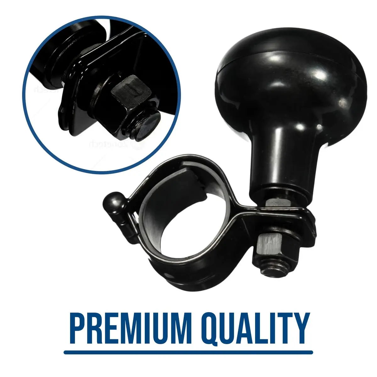 Zento Deals Black Steering Wheel Spinner in India | Universal Fit Power Handle (15 inches) - view 7