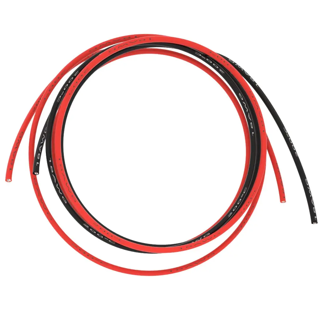 BNTECHGO 18 AWG Silicone Wire Red Black 5ft | Ultra Flexible, Tinned Copper, 600V - main product image