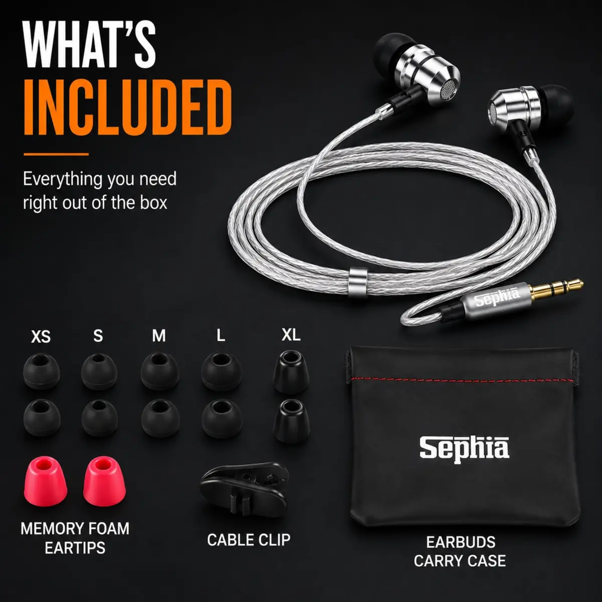 Sephia SP3060 Wired In-Ear Headphones with 10mm Neodymium Drivers, 1.2m Cord, 3.5mm Jack | Bass Driven Audio for Music & Calls - view 5