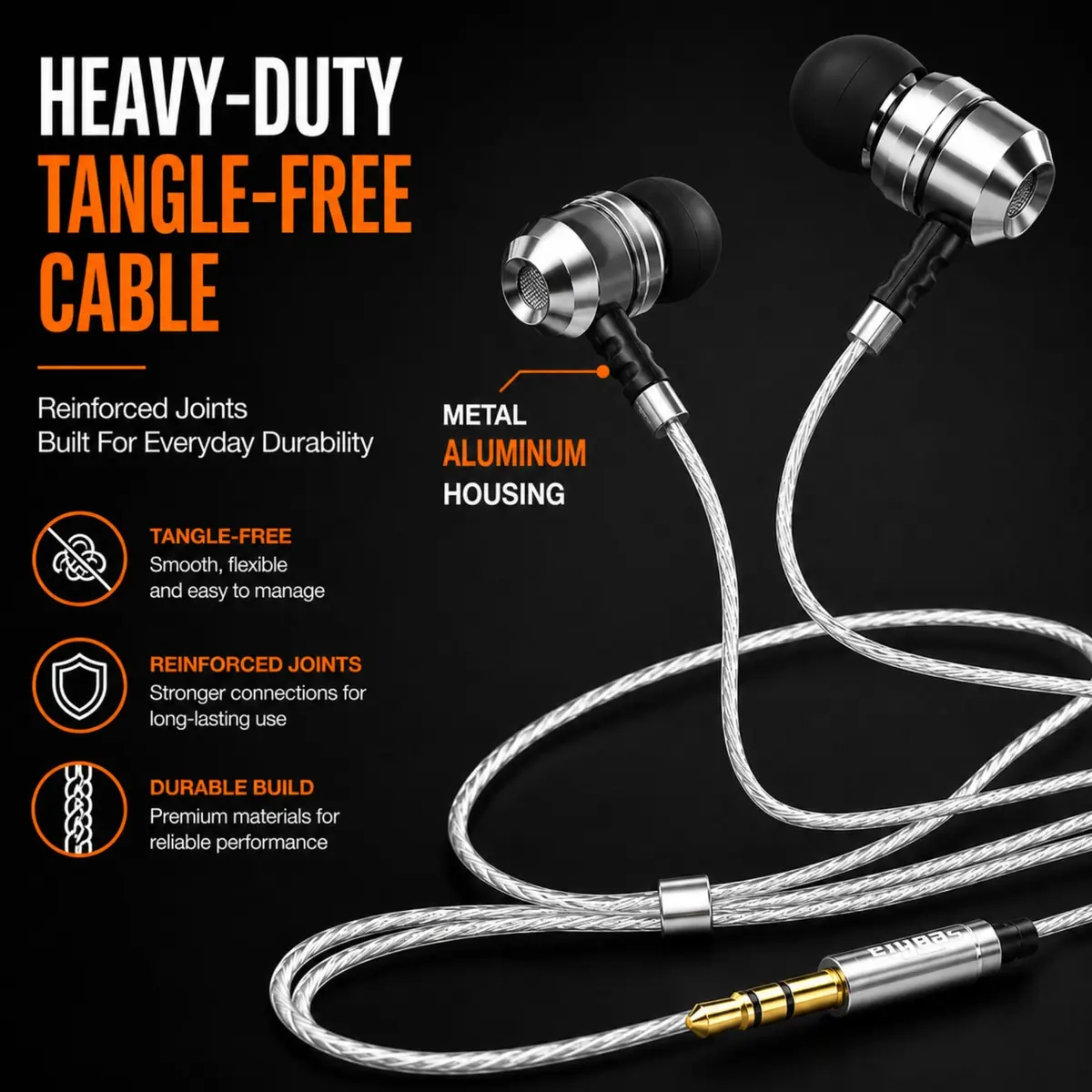 Sephia SP3060 Wired In-Ear Headphones with 10mm Neodymium Drivers, 1.2m Cord, 3.5mm Jack | Bass Driven Audio for Music & Calls - view 7